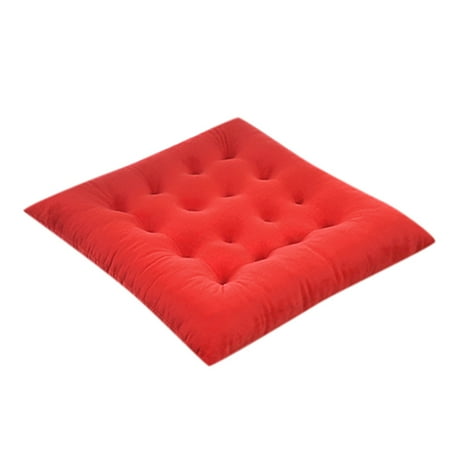 

wendunide home textiles New Plain Seat Pad Dining Room Garden Kitchen Chair Velvet Cushions Tie On Red