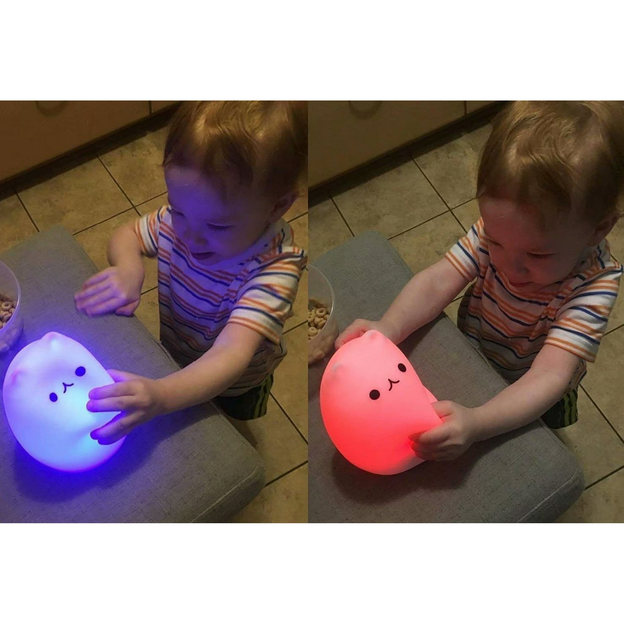 Cute Cat LED Children Night Light Kids Silicone Cat Lamp Single
