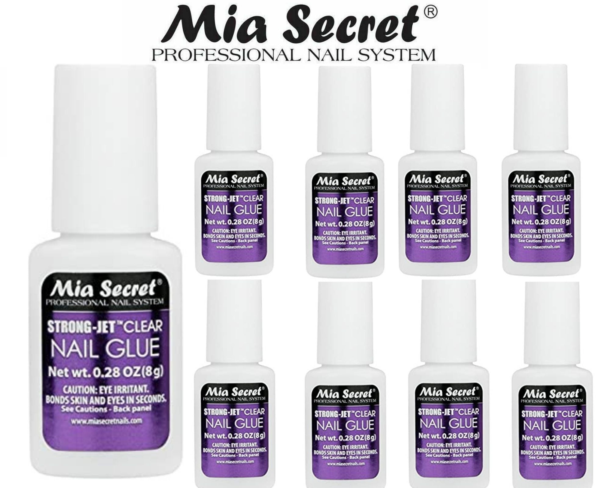 Mia Secret Strong-Jet Clear Nail Glue Brush-On Glue 8g (340) x 9