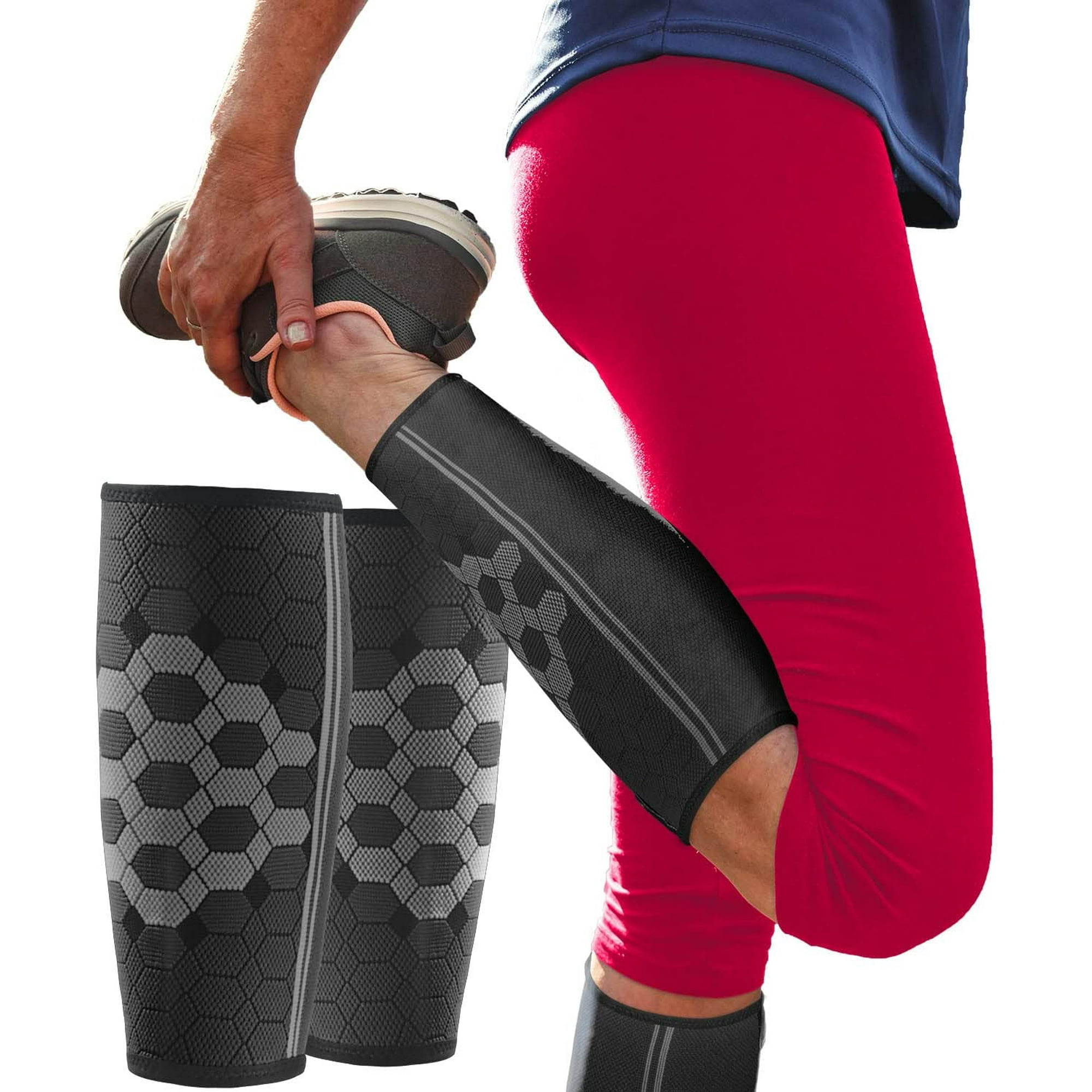 Manchon de Compression du Mollet Paire Attelle de Compression de la Jambe pour Hommes et Femmes Attelle du Mollet Soulagement de la Douleur