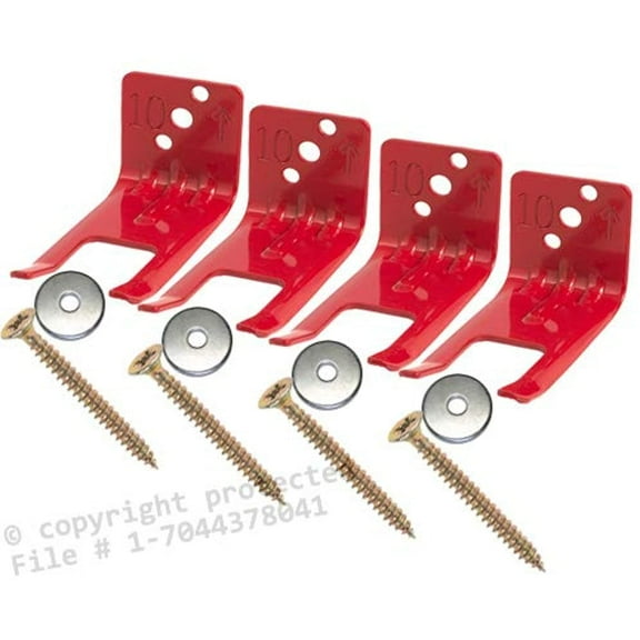 4- Fire Extinguisher Bracket, Amerex Fork Style, Wall, Hook, Mount, Hanger for 5 to 13lb. Extinguishers, Universal for all Extinguishers with Valve Body Slots