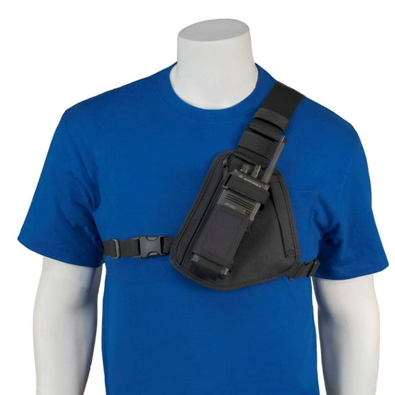 Holsterguy RCH-101B Chest Harness Pack with Adjustable Single Radio Pouch for Motorola Radios and Walkie Talkies