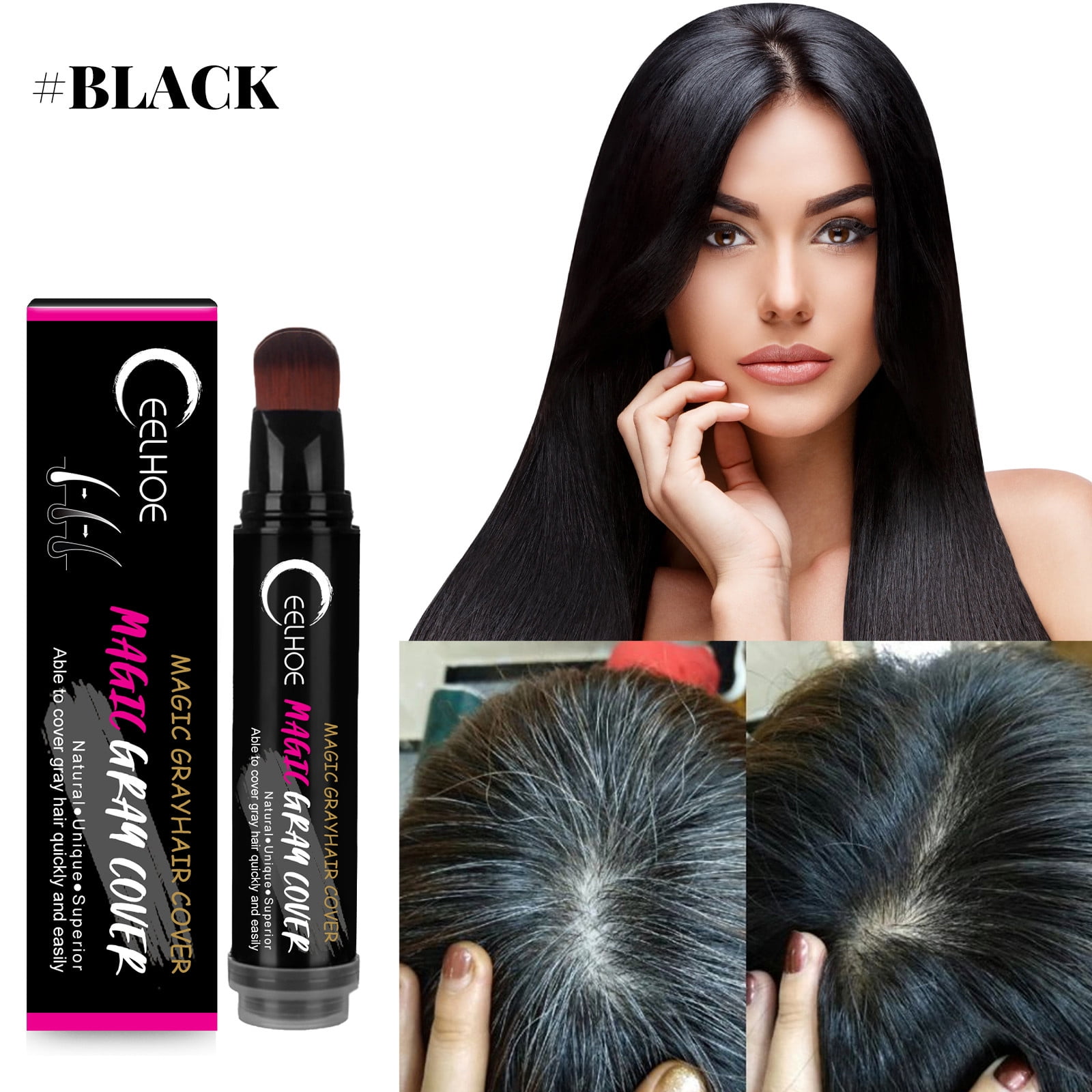 Magic Hair Coloring Pen Coloring Semi-permanentConcealer Haircolor Touch-Up  Stick To Cover Gray Hair 20ml 