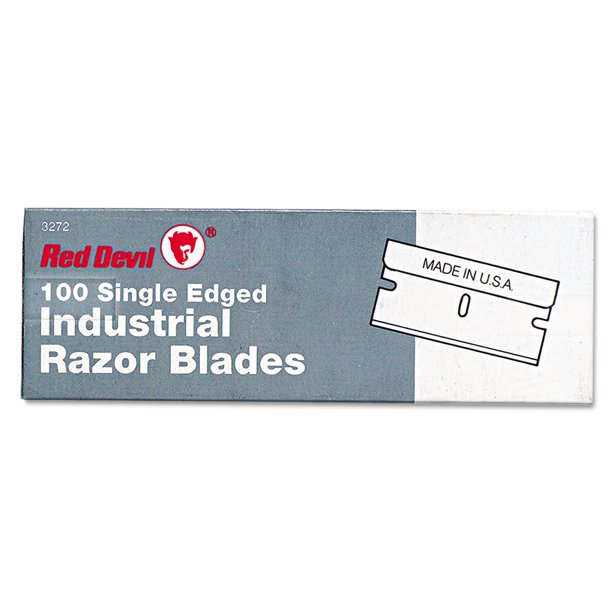 Red Devil Single Edge Scraper Razor Blades, 100 Box