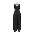 thumbnail image 7 of Women's Jumpsuit Sexy Halterneck Sleeveless Denim Dress Women'S Sexy V Neck Suspender Backless Jumpsuit Sleeveless Jumpsuit,Black Women's Jumpsuit 2XL, 7 of 7