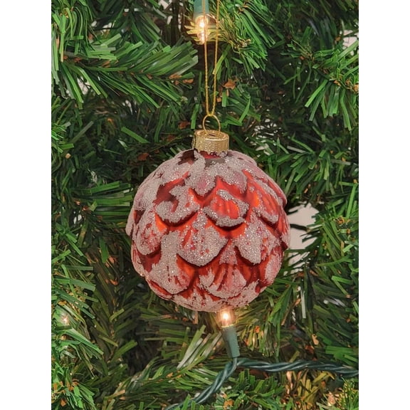 Wizardi Glass Christmas Ornament Red Pinecone-Shaped F07M7-13-LH76-23148