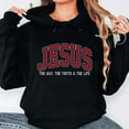 thumbnail image 3 of Jesus The Way The Truth The Life Hoodie, Christian Faith Pullover, Religious Streetwear Gift for Believers Unisex, 3 of 7