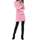 thumbnail image 4 of Abrigo de invierno para mujer INSPIRE CHIC con solapa muesca, abrigo trench de doble botonadura, XS, rosa polvo, 4 of 7