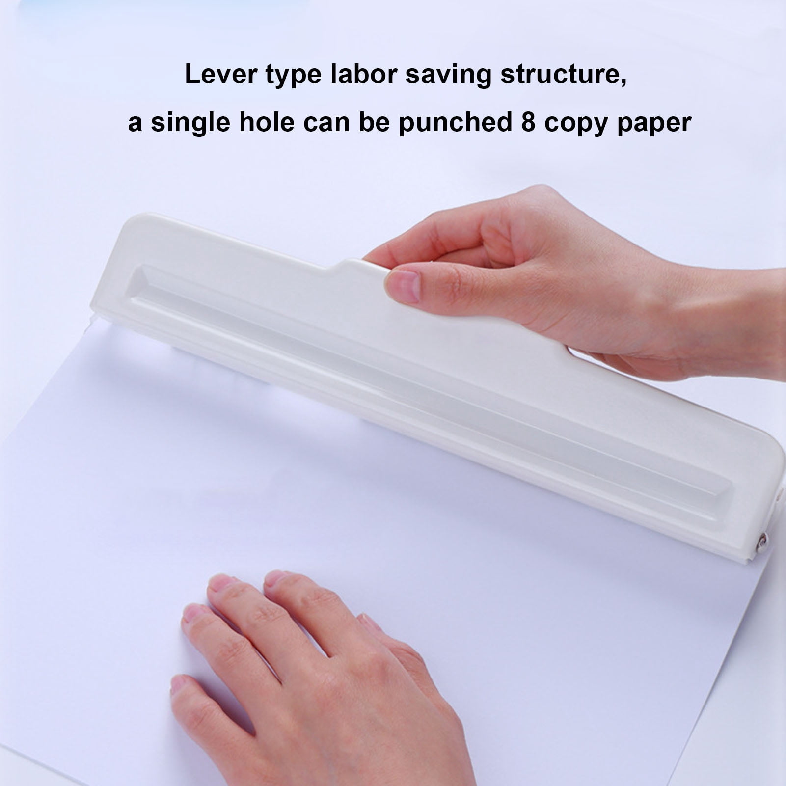 9 Hole Punch White Manual 8 Sheet Capacity DIY Puncher for A4 B5 B6 A5 A6 Paper