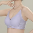 thumbnail image 5 of Comfortable Bras for Women Plus Size Women's Jelly Soft Support Bra With Double Breasts Ultra Thin Underwear No Bra No Steel Rim Thin Shoulder Straps(Purple,XXL), 5 of 9
