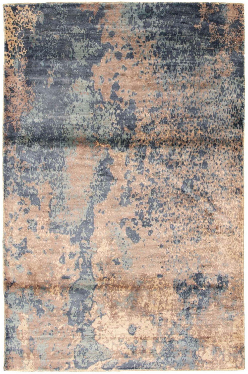 ECARPETGALLERY 5'0" x 7'8" Contemporary Galleria Hand Loomed Area Rug for Living Room, Dining Room and Bedroom in Blue