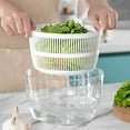 thumbnail image 6 of Xecvkr Manual Fruit Vegetable Salad Spinner Press Kitchen Drainer Dewatering Box Large Capacity Compact Storage 8.26x5.90in 1 Piece, 6 of 6