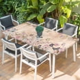 thumbnail image 2 of Vintage Spring Floral Table Cloths for 4 Foot Rectangle Tables, Elegant Flowers Butterflies Farmhouse Patio Waterproof Elastic Fitted Tablecloths, Washable Rectangular Table Cover for Camping, 2 of 8
