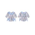 thumbnail image 2 of Cjfdfy Newborn Baby Girl Girl Floral Fall Outfit Romper Daddy's Girl Floral Print Long Bubble Sleeve Doll Collar Bowknots Jumpsuit Baby Cute Sweet Fall Winter Outfit 0-18 Months, 2 of 9