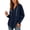 Navy, variant on Hoodie Hzzrkos Women's V-neck Hooded Sweatshirt Long Sleeved Drawstring Hooded Pullover Casual Loose Fall And Winter Curved Hem Sweatshirt Beige L
