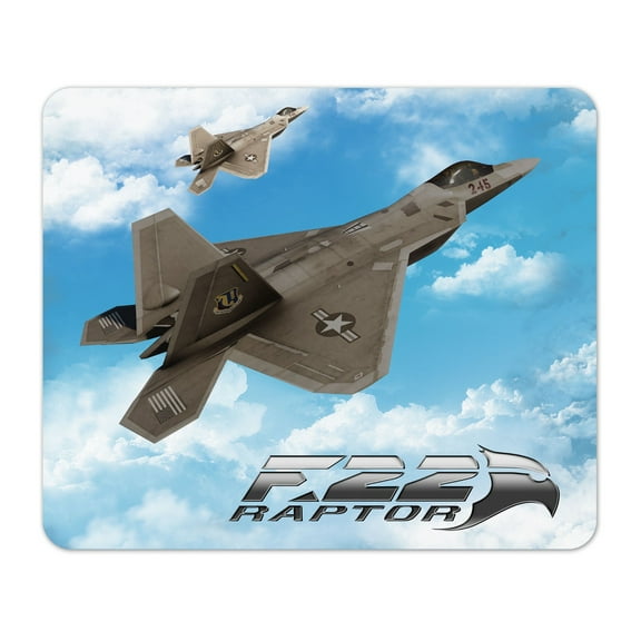 F-22 Raptors In The Clouds Mouse Pad 1/8 Thick