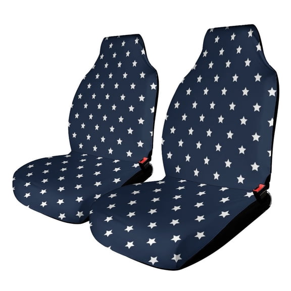 Stars And Navy Car Seat Cover 2 Piece Set Saddle Blanket Carseat Universal Fit for Vehicle Sedan SUV