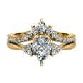 thumbnail image 4 of Wedding Ring Set Pear Cut Diamond Ring Tiara Style 14K Gold (Moissanite Center), 4 of 5