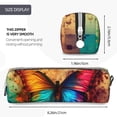 thumbnail image 3 of Haiem Vibrant Rainbow Butterfly A Print Leather Pencil Case Art Supplies Case Zipper Pencil Pouch Stationery Storage Pencil Bag, 3 of 7