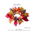 thumbnail image 3 of Cififendec Harvest Maple Leaf Candle Ring Wreath, 9.84", Artificial Pomegranate Pinecone Berry Candle Holder Ring for Thanksgiving Dining Table Centerpiece Decor, 3 of 8