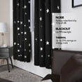Deconovo Kids Curtains Foil Print Black Blackout Curtains Grommet