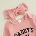 thumbnail image 4 of Beilxfa Baby Girl Newborn Clothes Western Outfit "DADDY'S GIRL" Letter Print Long Sleeve Romper Jumpsuit Infant Fall Winter 2PCS Outfits 0-6M, 4 of 9