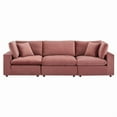 thumbnail image 3 of Modway Commix Down Filled Overstuffed Performance Velvet 3-Seater Sofa in Dusty Rose, 3 of 5