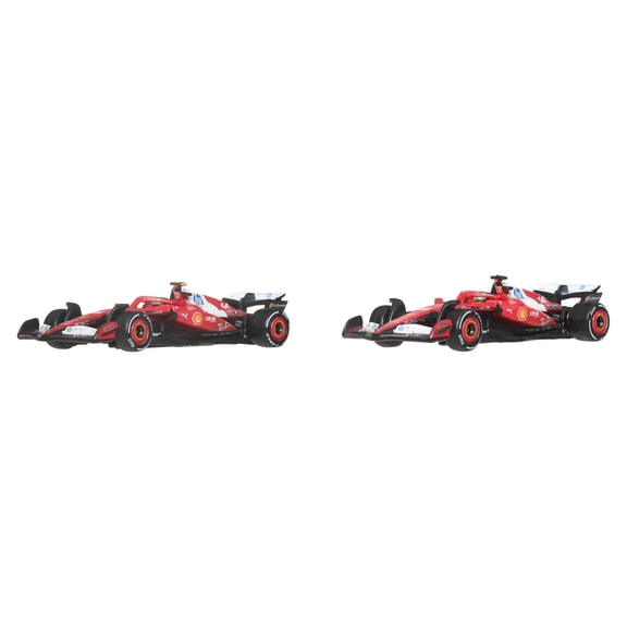 Hot Wheels Premium Formula 1 2-Pack, Set of 2 1:64 Scale Die-Cast Team Cars with Driver Numbers