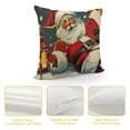 thumbnail image 4 of PHYHOO Christmas Decorative Throw Pillow Covers, Xmas Snowman Outdoor Home Decor, Red White Stripes Golden Snowflakes Winter Holiday Sofa Cushion Case White, 4 of 5