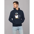 thumbnail image 2 of Penguin Varsity P - Cozy Mascot Emoji Graphic Men's Hoodie, 2 of 4