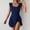 Navy Blue, variant on LYMAYTER One-Piece Swim Dress for Women Ruffle Tummy Control Swim Dress Tie Knot Skirt Bathing Suit S-2XL