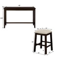 thumbnail image 7 of 4 Piece Counter Height Dining Table Set Kitchen Table with Fabric Padded Stools Rustic Bar Dining Set with Socket, 7 of 7