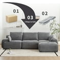 thumbnail image 5 of Modern Memory Foam Compressed Sofa,Large Sectional Couches for Living Room,Pet-Friendly Cloud Modular Sectional Sofa,Corduroy Fabric,Extra Deep Loveseat,No Assembly required,GREY, 5 of 9