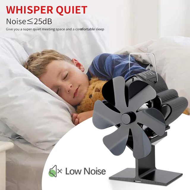 Ventilador de estufa calor de 6 , estufa de leña, ventilador de chimenea para aire caliente, ventilador de estufa ecológica, quema Soledad Ventilador de chimenea