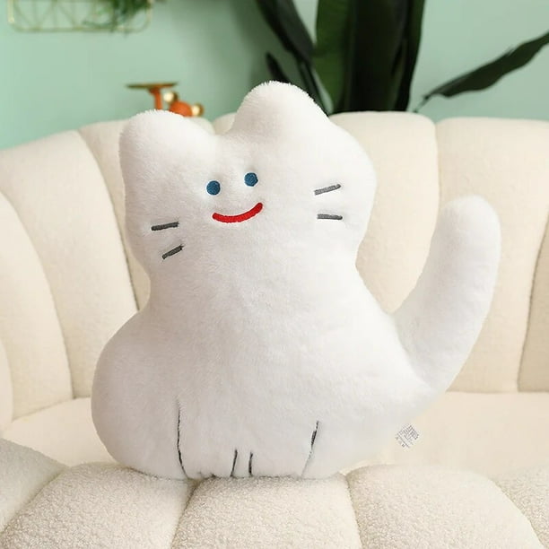 Almohada de felpa de gato cojin de peluche negro blanco marron juguetes de gatos almohada para decoracion de sofa cojines de coche cojin suave