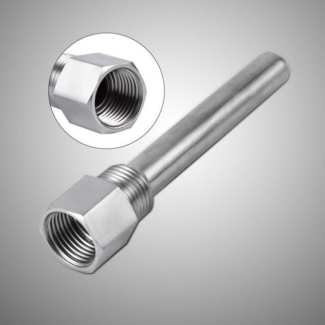 Termopozo de acero inoxidable Roscas de 1/2"NPT para sensores de temperatura Termopozos, termómetro de instrumentos de temperatura Ecomeon no