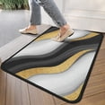 thumbnail image 4 of Black White Gold Wave Marble Pattern Door Rugs,Washable Non Slip Door Mats Indoor,Decorative Door Mats,Entry Mat Indoor for Entrance,Bedroom,Kitchen,Bathroom,30"x17", 4 of 6