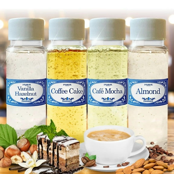 Le Cafe Concentrated 1.6 fl oz Fragrances Pack, Coffee Cake, Cafe Mocha, Vanilla Hazelnut & Almond, for Use in Water Vacuums Like Hyla, Rainbow, Sirena, Diffusers, Aromatherapy