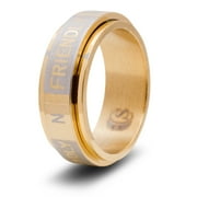 CritSuccess Attitude Dice Ring with 5 sided Die Spinner (Size 5.5 - Stainless Steel - Gold)