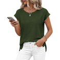 thumbnail image 3 of BTFBM Sweater Vest Women Spring Summer Cap Sleeve Crew Neck Casual Loose Business Tops Western Vacation Outfits, 3 of 7