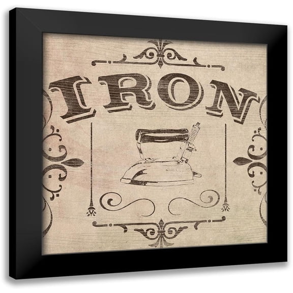 Vess, June Erica 12x12 Black Modern Framed Museum Art Print Titled - Vintage Laundry Signs VI