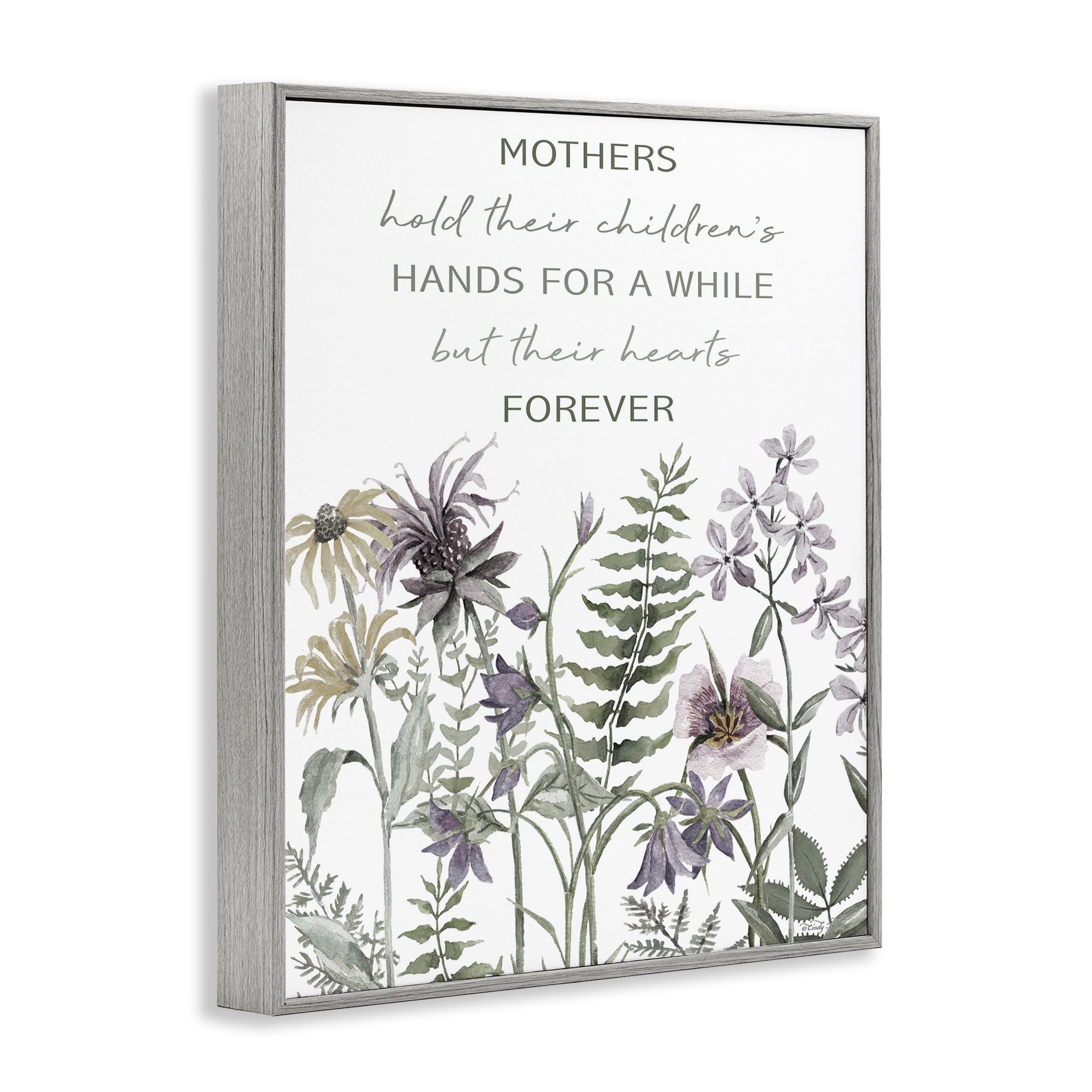 Stupell Industries Mother's Hold Parenting Sentiment Gray Framed Giclee Art, design by Cindy Jacobs