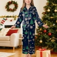 thumbnail image 2 of 2 Piece Girls Silk Pajamas Set Soft Satin Sleepwear For Comfortable Nights 2 Years- 14 Years Long Sleeve Sweatshirt Tops Pants Set for 0 6 12 18 24 M 1t 2t 3t 4t 5t 6t (7-8 Years,Black), 2 of 9
