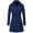 Navy Blue, variant on Womens Stand Collar Lightweight Zip Up Long Duster Jacket Trench Coat with Belt Red XL