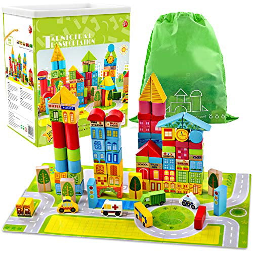 Details about   100 Pieces Early Education Colored Building Blocks Kids Wooden Toys Bricks Fun 