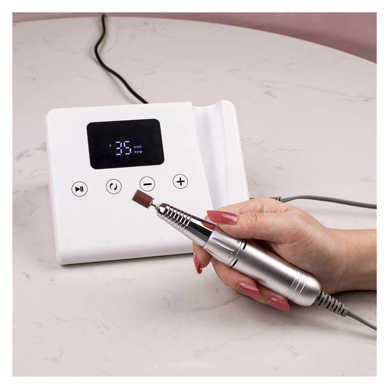 Telephone Shape 35000 RPM Bevel Design Desktop Nail Drill Machine With Brushless & Cordless Motor, Touch HD Display ,Low Noise
