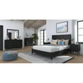 thumbnail image 2 of Pemberly Row Mid Century Modern California King Panel Bed in Black, 2 of 7