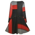 thumbnail image 5 of Geometric Abstract Art Black Red Grey Long Sleeve Dresses For Women Vintage Elegant Party Dress Oversized V-neck Dress S-8XL, 5 of 7