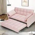 thumbnail image 6 of 3 in 1 Sleeper Sofa Chair Bed, Velvet Convertible Single Sleeper Sofa with 3 Level Adjustable Backrest, 6 of 7