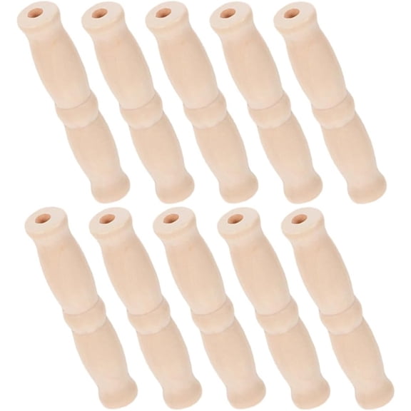 10pcs Wooden Bucket Handle 9cm Heavy Duty Replacement Grip - Carrying Handle for Pails and Containers